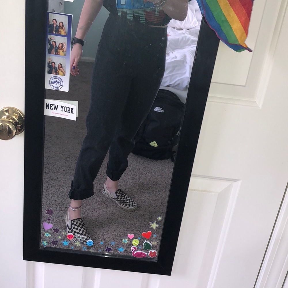 HIGH WAISTED DARK GREY CORDUROY WOMANS PANTS